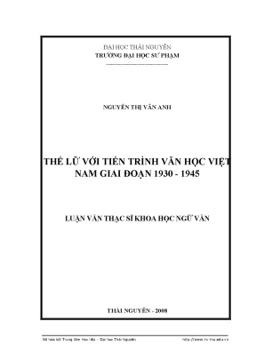 Thế Lữ và Tiến Trình Văn Học Việt Nam Giai Đoạn 1930-1945