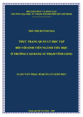 Quản Lý Học Tập Sinh Viên Ngành Tiểu Học Tại Trường Cao