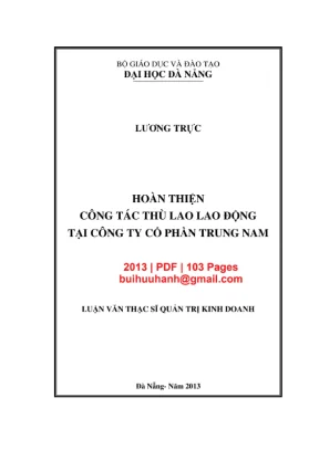 Hoàn thiện công tác thù lao: Luận văn thạc sĩ QTKD