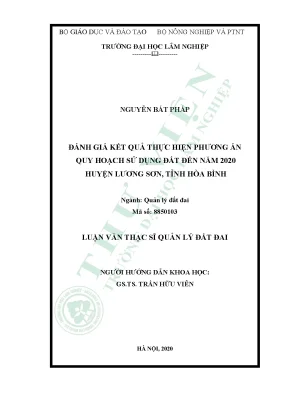 Đánh Giá Quy Hoạch Sử Dụng Đất Huyện Lương Sơn Đến Năm 2020