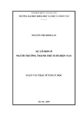 Nghiên Cứu Về Sự Cô Đơn Ở Người Trưởng Thành Trẻ Tuổi