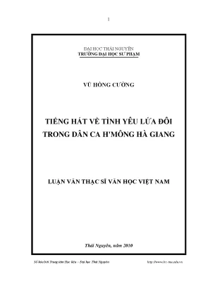 Khám Phá Tiếng Hát Tình Yêu Đôi Lứa Trong Dân Ca H'Mông