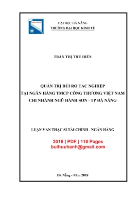 Luận văn: Quản trị rủi ro tác nghiệp tại Vietinbank (PDF)