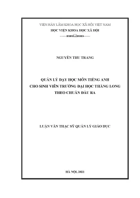 Quản lý dạy học tiếng Anh cho sinh viên Đại học Thăng