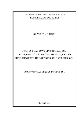 Quản lý giáo dục đạo đức cho học sinh trung học cơ sở