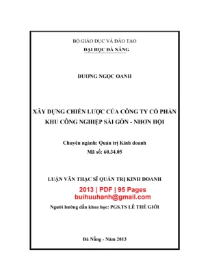 Luận văn QTKD: Chiến lược KCN Sài Gòn - Nhơn Hội