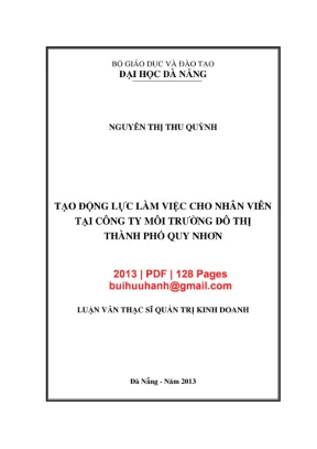 Luận văn: Tạo động lực làm việc cho nhân viên [PDF]