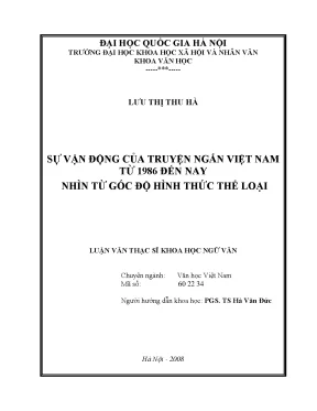 Sự Vận Động Của Truyện Ngắn Việt Nam Từ 1986 Đến Nay: