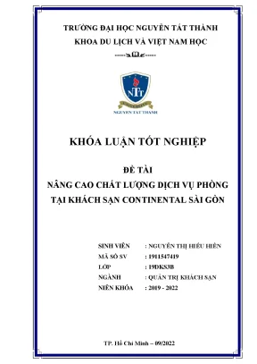 Nâng Cao Chất Lượng Dịch Vụ Phòng Tại Khách Sạn