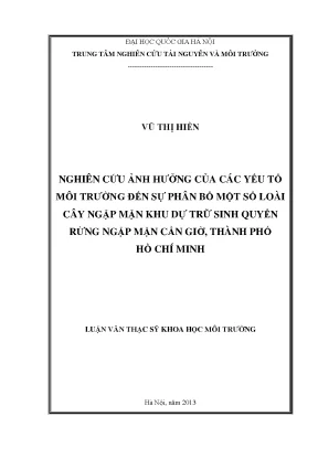 Nghiên Cứu Ảnh Hưởng Của Yếu Tố Môi Trường Đến Phân Bố 