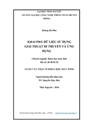 Khai Phá Dữ Liệu Sử Dụng Giải Thuật Di Truyền: Ứng Dụng