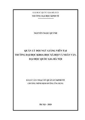 Quản Lý Đội Ngũ Giảng Viên Tại Trường Đại Học Khoa Học