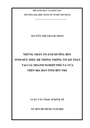 Nhân Tố Ảnh Hưởng Đến Tính Hữu Hiệu Hệ Thống Thông Tin