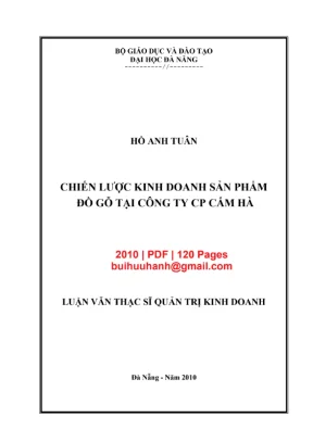 Luận văn thạc sĩ: Chiến lược kinh doanh sản phẩm đồ gỗ