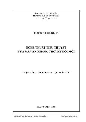 Nghệ Thuật Tiểu Thuyết Của Ma Văn Kháng Thời Kỳ Đổi Mới