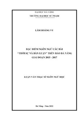 Đặc Điểm Ngôn Ngữ Các Bài Thời Sự và Bàn Luận Trên Báo