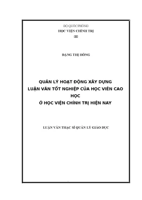 Quản Lý Hoạt Động Xây Dựng Luận Văn Tốt Nghiệp Tại Học