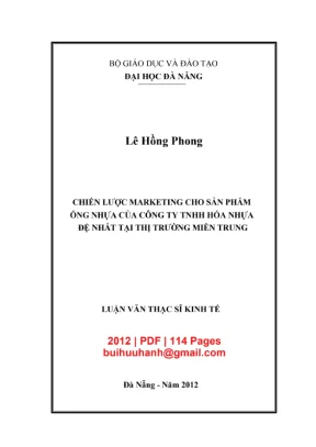 Chiến lược marketing ống nhựa Đệ Nhất tại Miền Trung