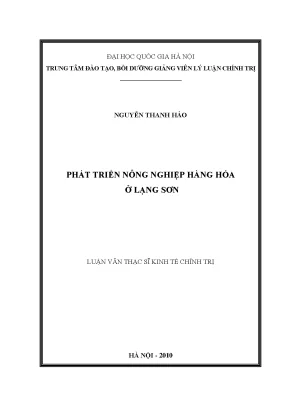 Phát Triển Nông Nghiệp Hàng Hóa Tại Lạng Sơn: Thực Trạng
