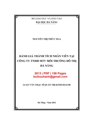 Luận văn: Đánh giá thành tích nhân viên Môi trường Đà Nẵng