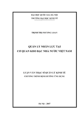 Quản Lý Nhân Lực Tại Cơ Quan Kho Bạc Nhà Nước Việt Nam