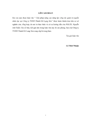 Giải Pháp Nâng Cao Năng Lực Quản Trị Nguồn Nhân Lực Tại