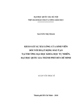 Khảo Sát Sự Hài Lòng Của Sinh Viên Về Hoạt Động Đào Tạo
