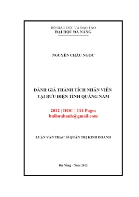 Luận văn: Đánh giá thành tích nhân viên Bưu điện Quảng Nam