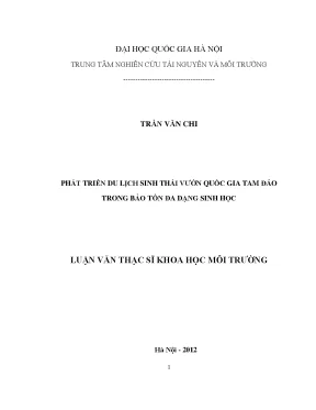 Phát Triển Du Lịch Sinh Thái Tại Vườn Quốc Gia Tam Đảo: 