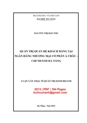 Luận văn Quản trị quan hệ khách hàng tại ACB Đà Nẵng
