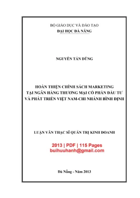 Luận văn chính sách marketing tại BIDV Bình Định