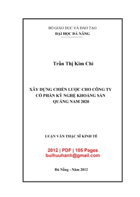 Luận văn: Chiến lược Cty Khoáng sản Quảng Nam đến 2020
