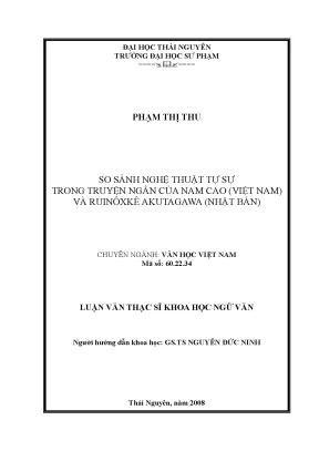So Sánh Nghệ Thuật Tự Sự Trong Truyện Ngắn Của Nam Cao