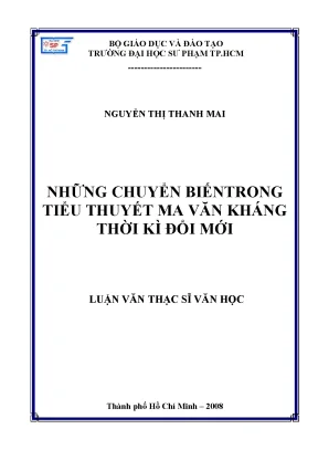Nghiên Cứu Tiểu Thuyết Ma Văn Kháng Thời Kỳ Đổi Mới