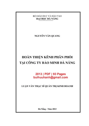 Luận văn Hoàn thiện kênh phân phối Bảo Minh Đà Nẵng
