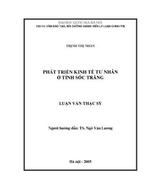 Phát Triển Kinh Tế Tư Nhân Tại Tỉnh Sóc Trăng: Thực
