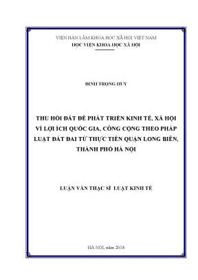 Thu hồi đất để phát triển kinh tế - xã hội vì lợi ích