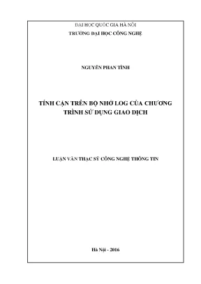 Nghiên Cứu Tính Cận Trên Bộ Nhớ Log Trong Giao Dịch Luận