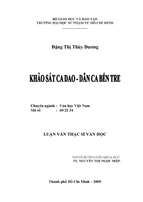 Khảo Sát Ca Dao - Dân Ca Bến Tre: Di Sản Văn Hóa Đặc Sắc