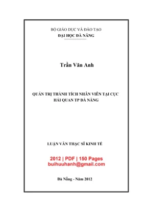 Luận văn Quản trị thành tích nhân viên Cục Hải quan ĐN