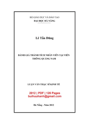 Luận văn đánh giá thành tích nhân viên Viễn Thông Quảng Nam