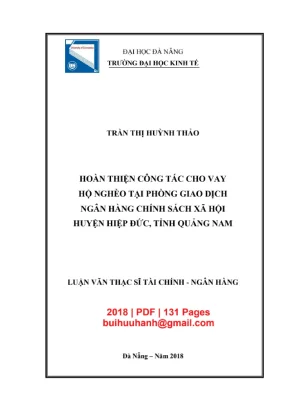 Hoàn thiện Cho vay Hộ nghèo tại Ngân hàng chính sách xã