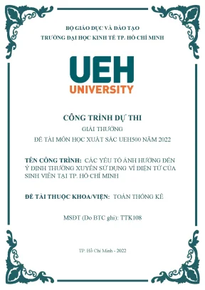 Yếu Tố Ảnh Hưởng Đến Việc Sử Dụng Ví Điện Tử Của Sinh 