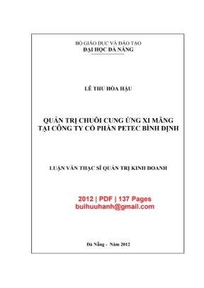 Luận văn: Quản trị chuỗi cung ứng xi măng Petec Bình Định