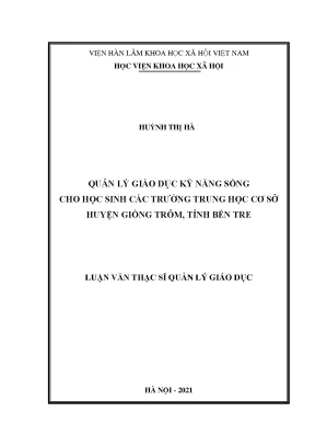 Quản lý giáo dục kỹ năng sống cho học sinh trung học cơ