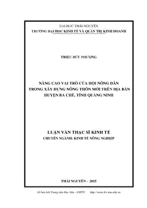 Nâng Cao Vai Trò Hội Nông Dân Trong Xây Dựng Nông Thôn