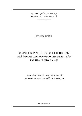 Quản Lý Nhà Nước Đối Với Thị Trường Nhà Ở Dành Cho Người