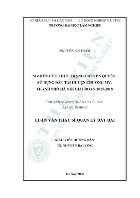 Nghiên Cứu Thực Trạng Chuyển Quyền Sử Dụng Đất Tại Huyện