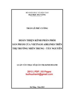 Luận văn: Hoàn thiện kênh phân phối của Vietnam Airlines