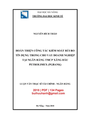 Luận văn: Kiểm soát rủi ro tín dụng tại ngân hàng PGBank